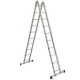 Лестница шарнирная алюминиевая двухсекционная Т 210 2х10 (285/566 см)